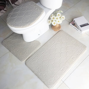*Tapis de Salle de Bain - Ensemble 3 Pièces
