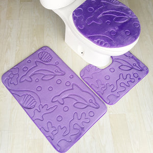 *Tapis de Salle de Bain - Ensemble 3 Pièces