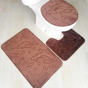 *Tapis de Salle de Bain - Ensemble 3 Pièces