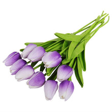 Charger l&#39;image dans la galerie, Bouquet de Fleurs Artificiel - 10 Tulipes - 35 cm