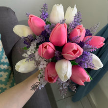 Charger l&#39;image dans la galerie, Bouquet de Fleurs Artificiel - 10 Tulipes - 35 cm